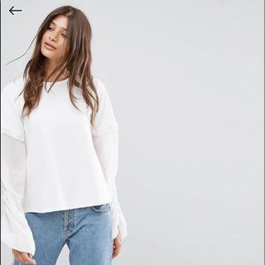 ASOS Top in Crepe with Drawstring Ruched Detail🤍